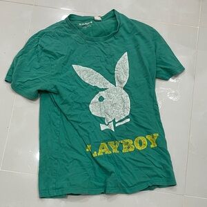 PLAYBOY Teal and Yellow size medium shirt by eleven Paris